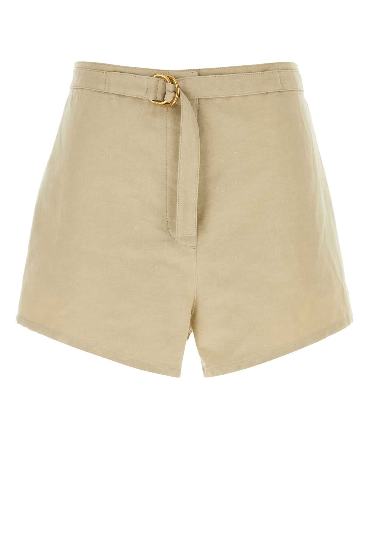 Prada Women Beige Cotton Blend Shorts by Luosophy