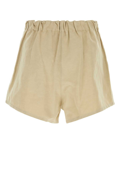 Prada Women Beige Cotton Blend Shorts by Luosophy