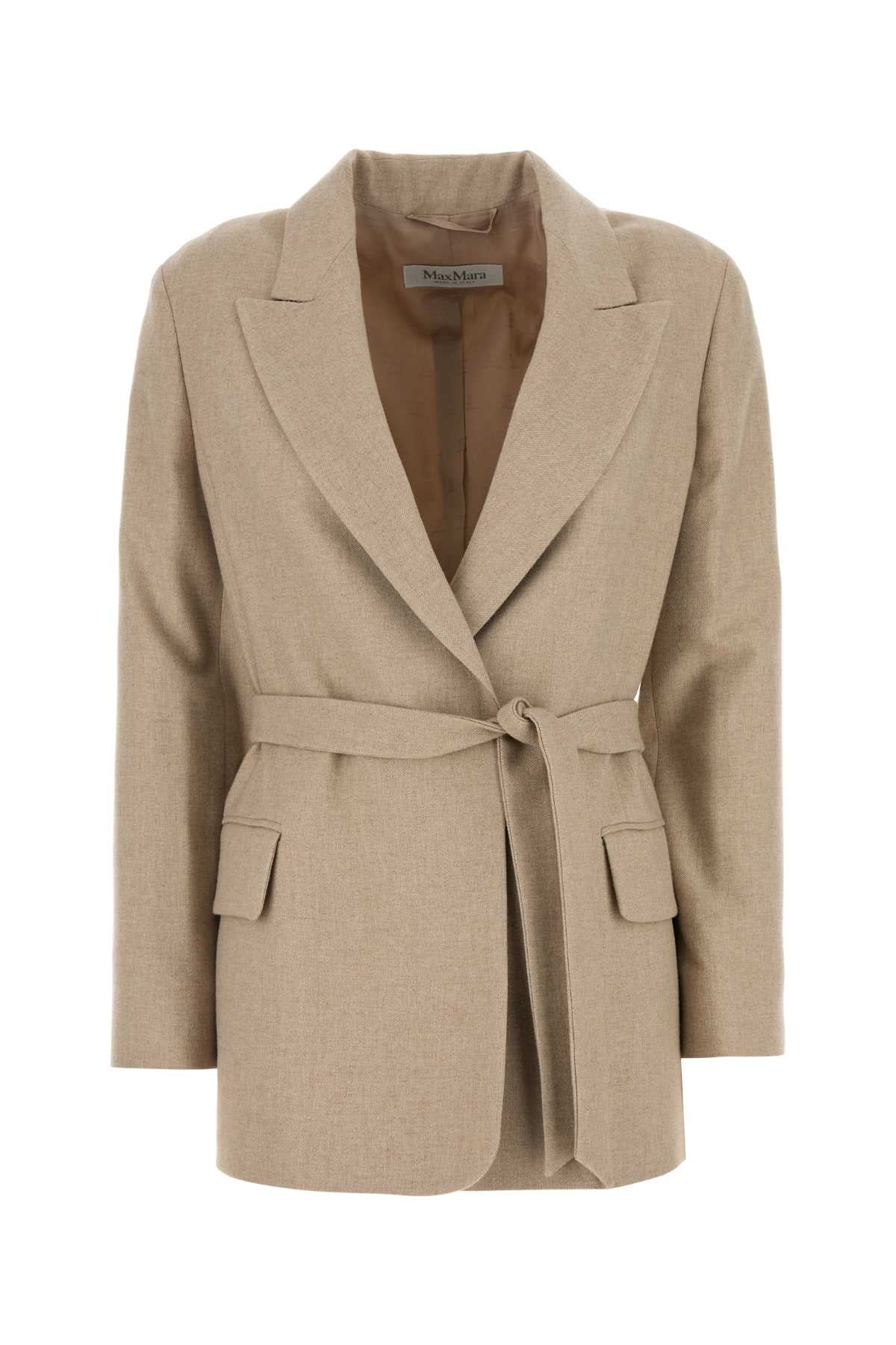 Max Mara Women Cappuccino Wool Blend Randers Blazer by Luosophy