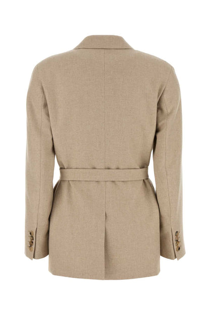 Max Mara Women Cappuccino Wool Blend Randers Blazer by Luosophy