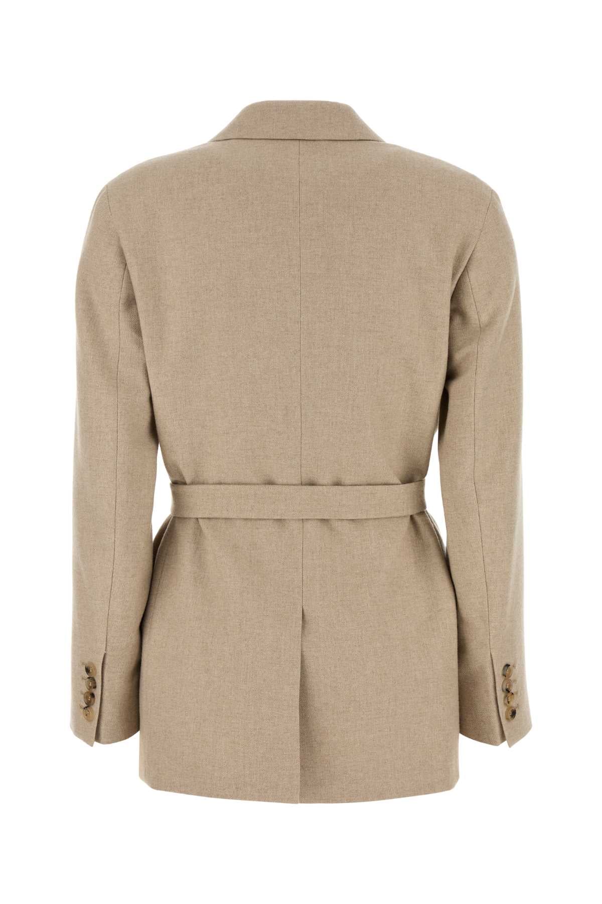 Max Mara Women Cappuccino Wool Blend Randers Blazer by Luosophy