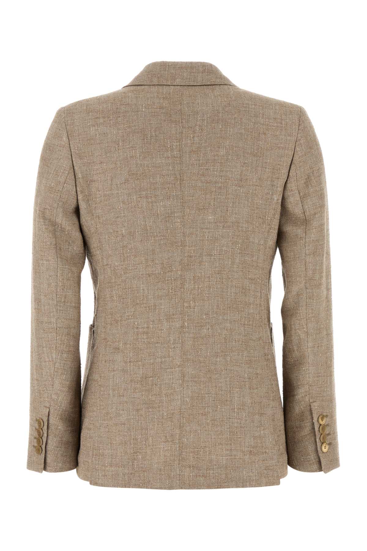 Max Mara Women Cappuccino Linen Blend Targa Blazer by Luosophy