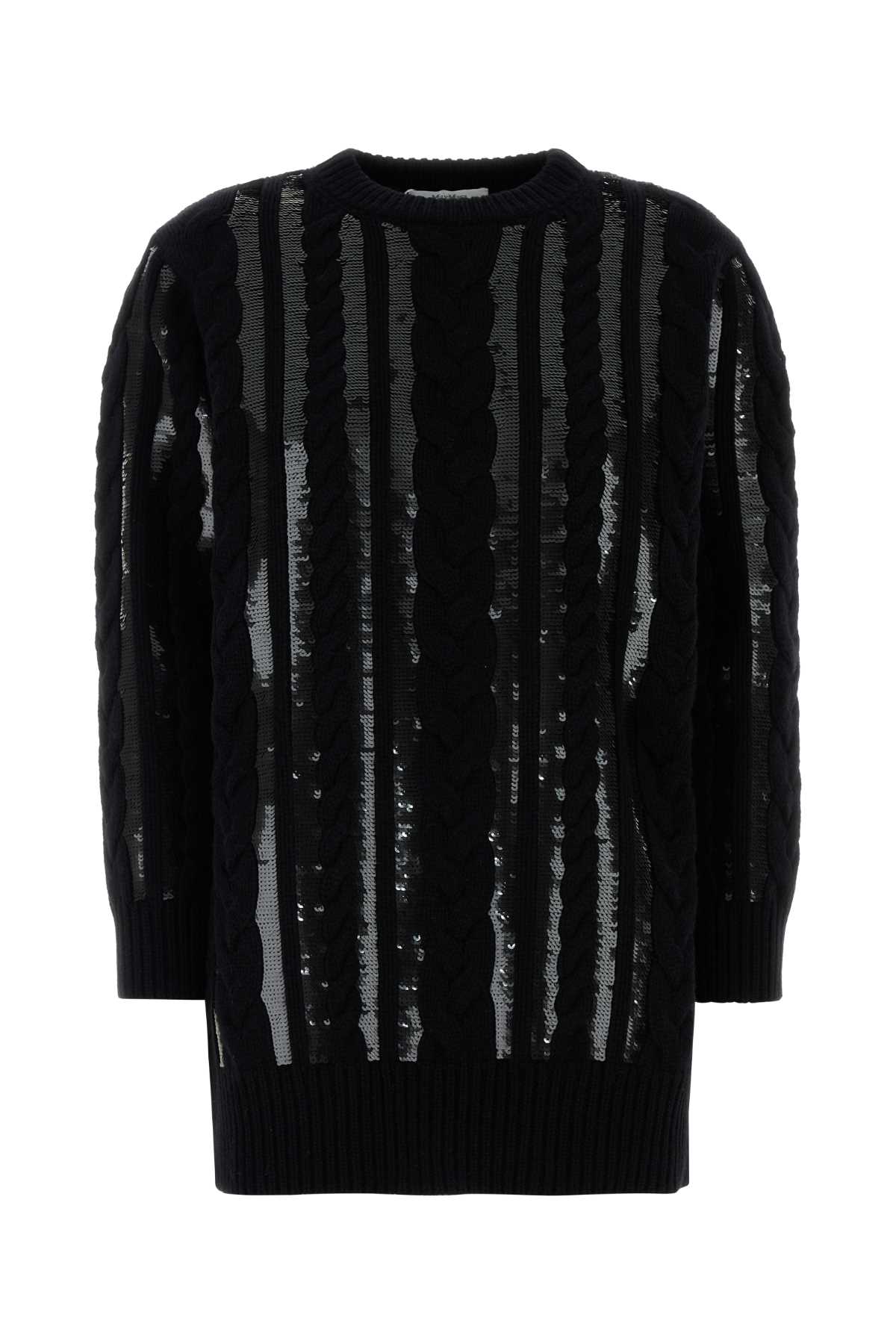 Max Mara Women Black Wool Blend Mambo Sweater Dress by Luosophy