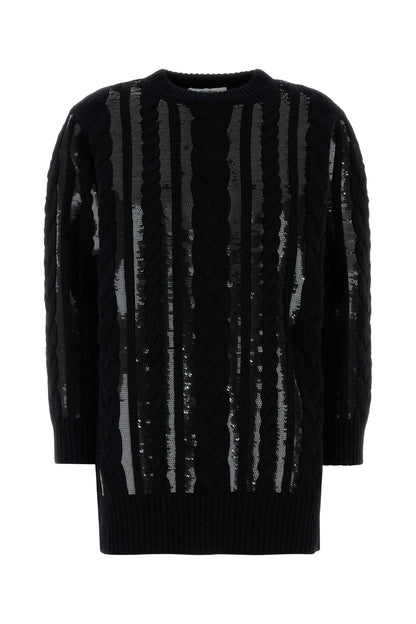 Max Mara Women Black Wool Blend Mambo Sweater Dress