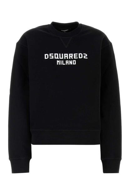 Dsquared Women Black Cotton Sweatshirt by Luosophy
