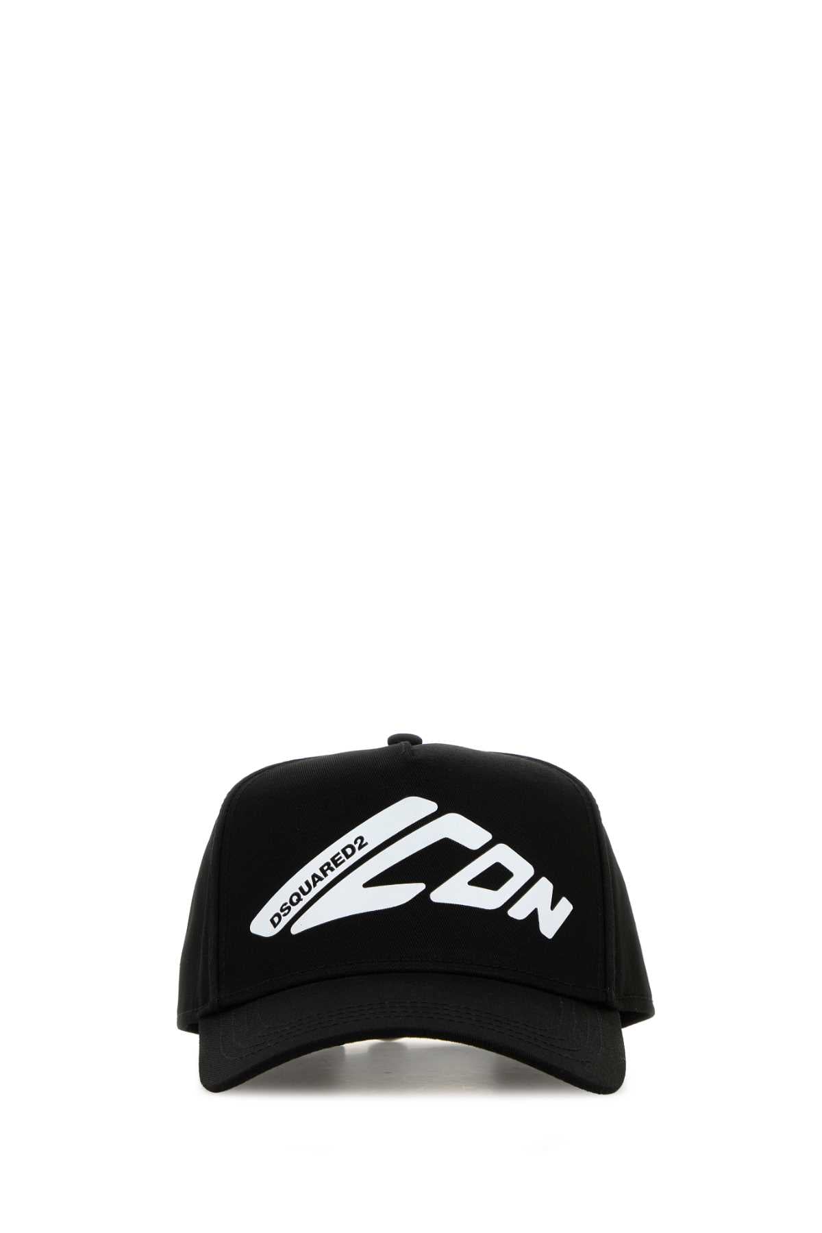 Dsquared Women Black Cotton Baseball Cap by Luosophy