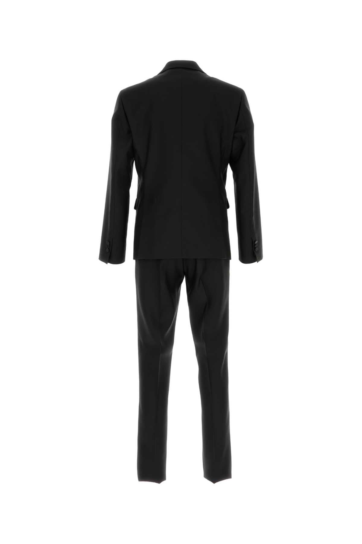 Dsquared Men Black Virgin Wool Blend London Suit by Luosophy