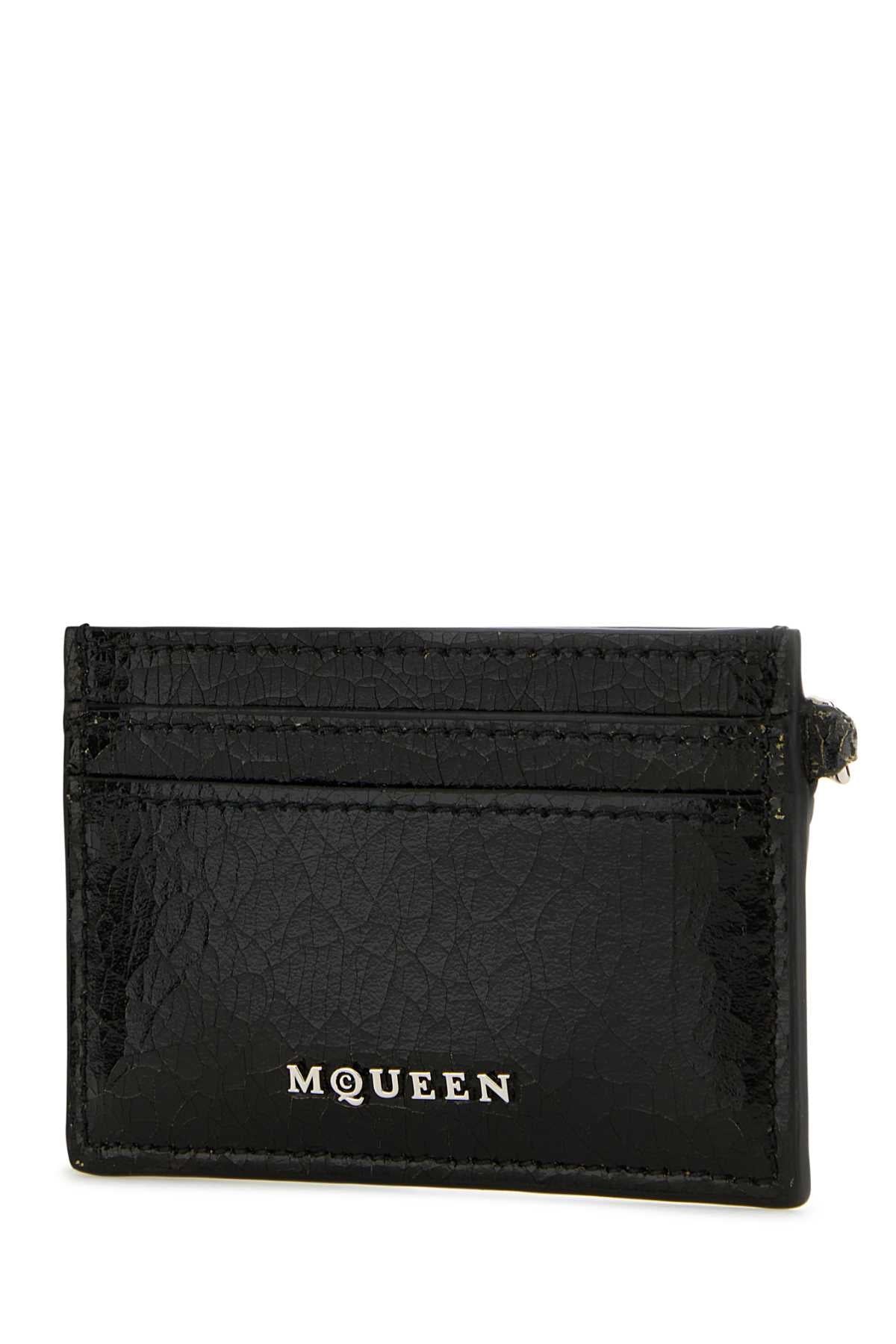 Alexander Mcqueen Men Black Leather Card Holder by Luosophy