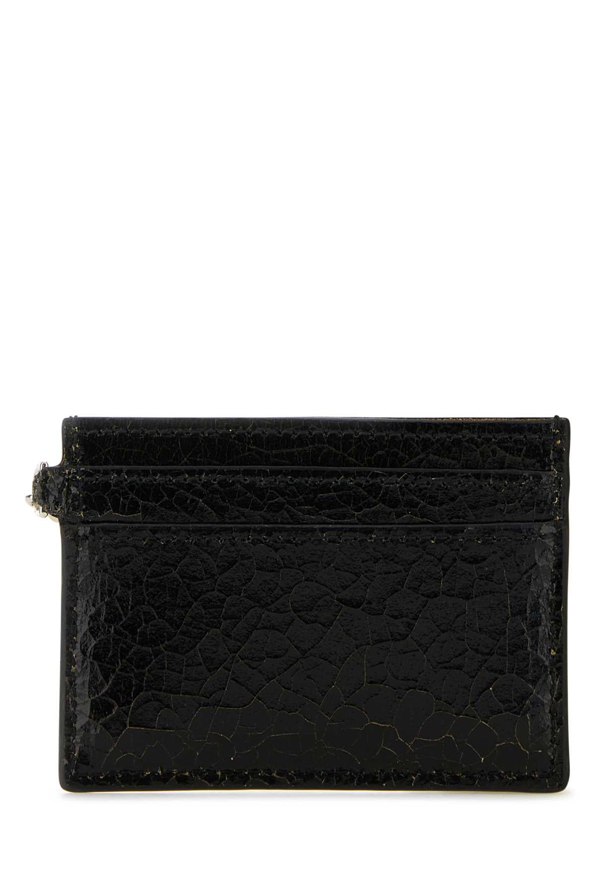 Alexander Mcqueen Men Black Leather Card Holder by Luosophy