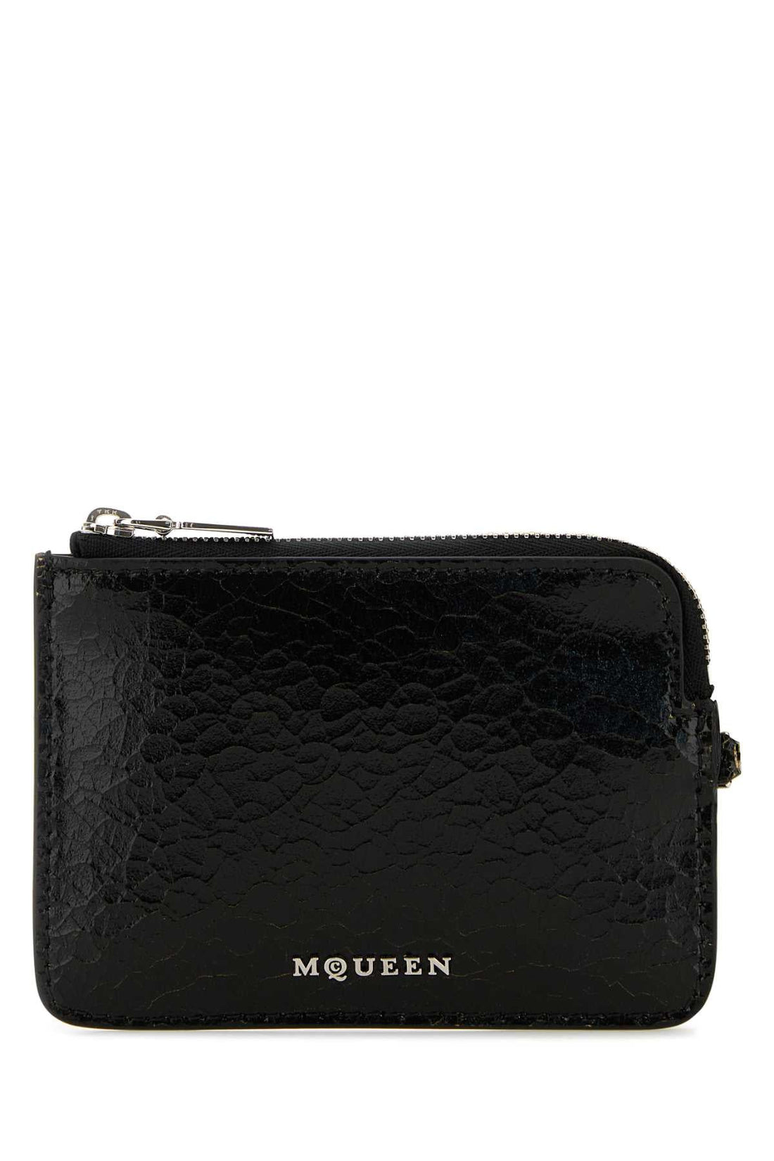 Alexander Mcqueen Men Black Leather Card Holder by Luosophy