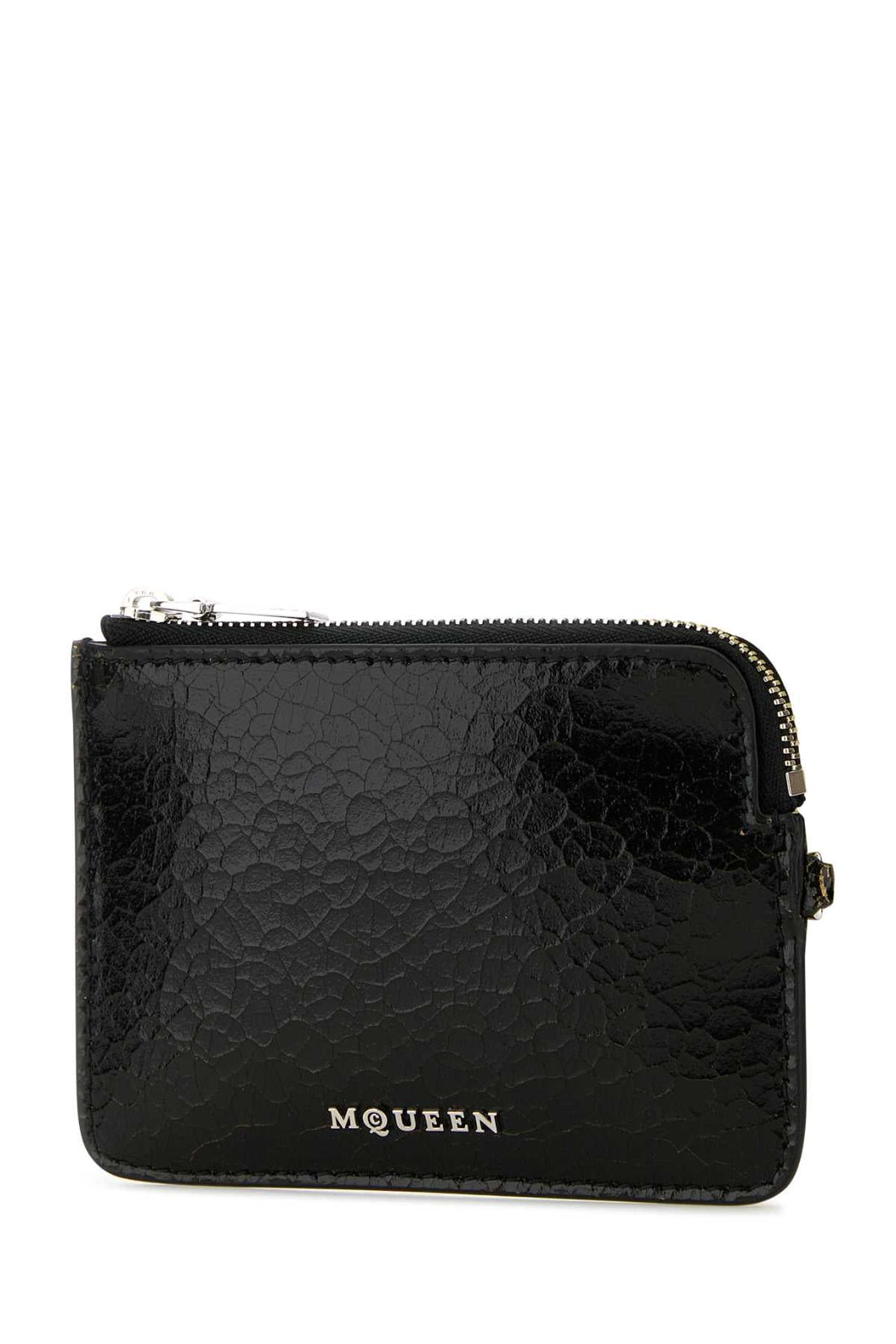 Alexander Mcqueen Men Black Leather Card Holder by Luosophy