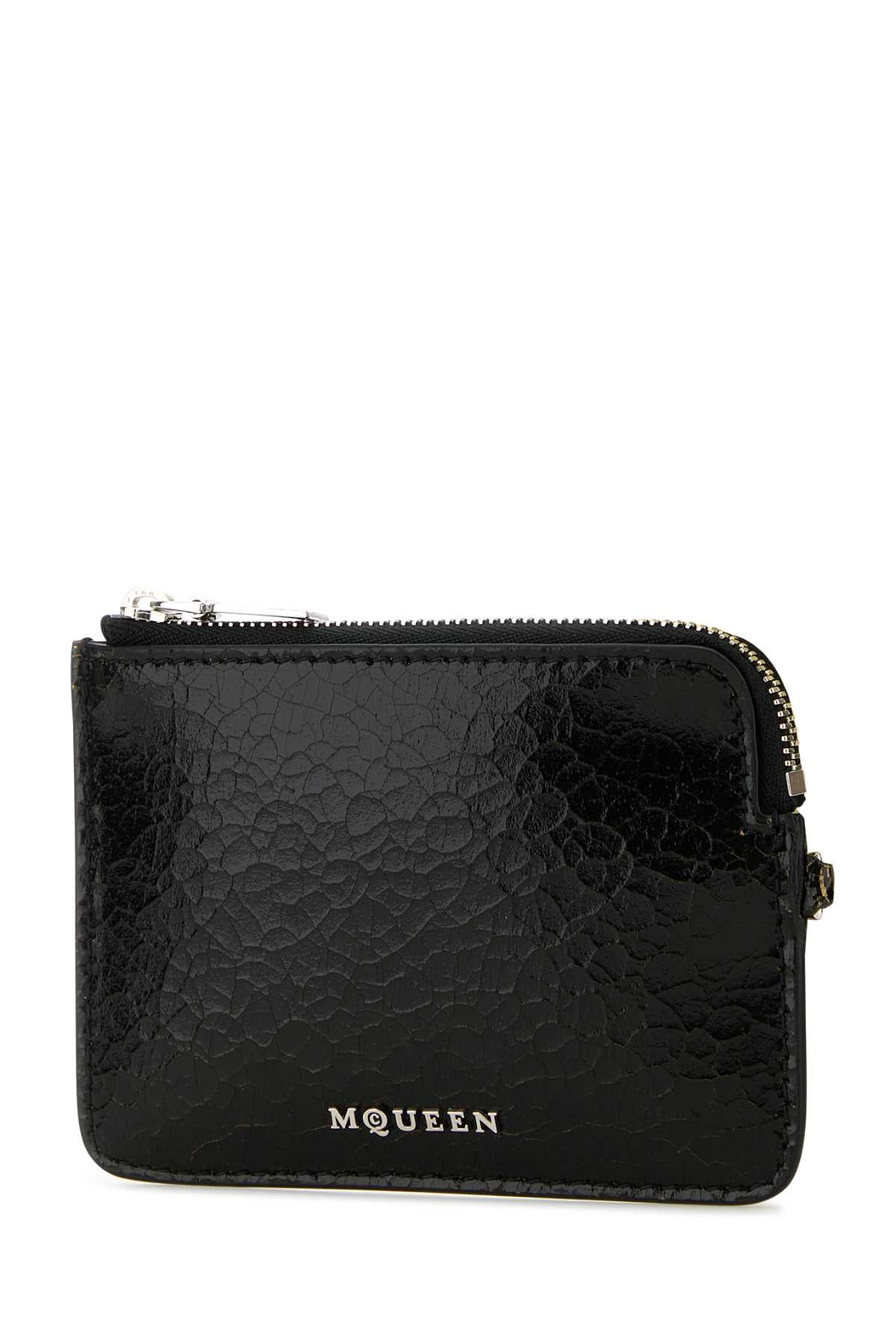 Alexander Mcqueen Men Black Leather Card Holder by Luosophy