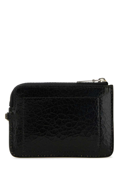 Alexander Mcqueen Men Black Leather Card Holder by Luosophy