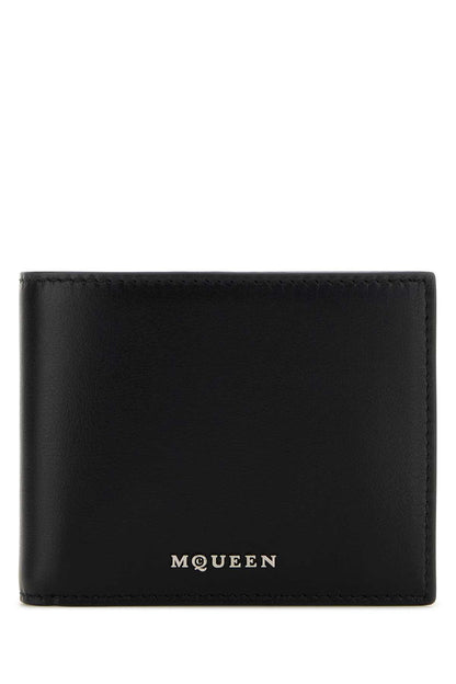 Alexander Mcqueen Men Black Leather Wallet by Luosophy