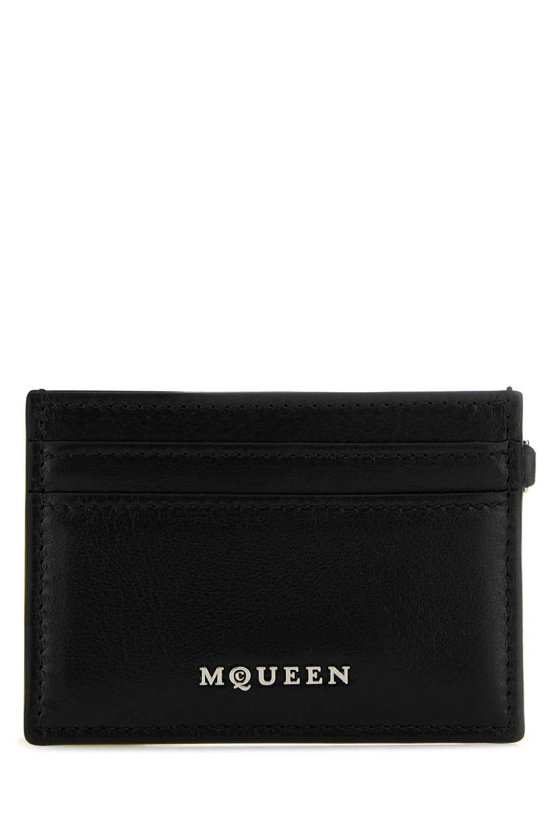 Alexander Mcqueen Women Black Leather Sling Card Holder by Luosophy