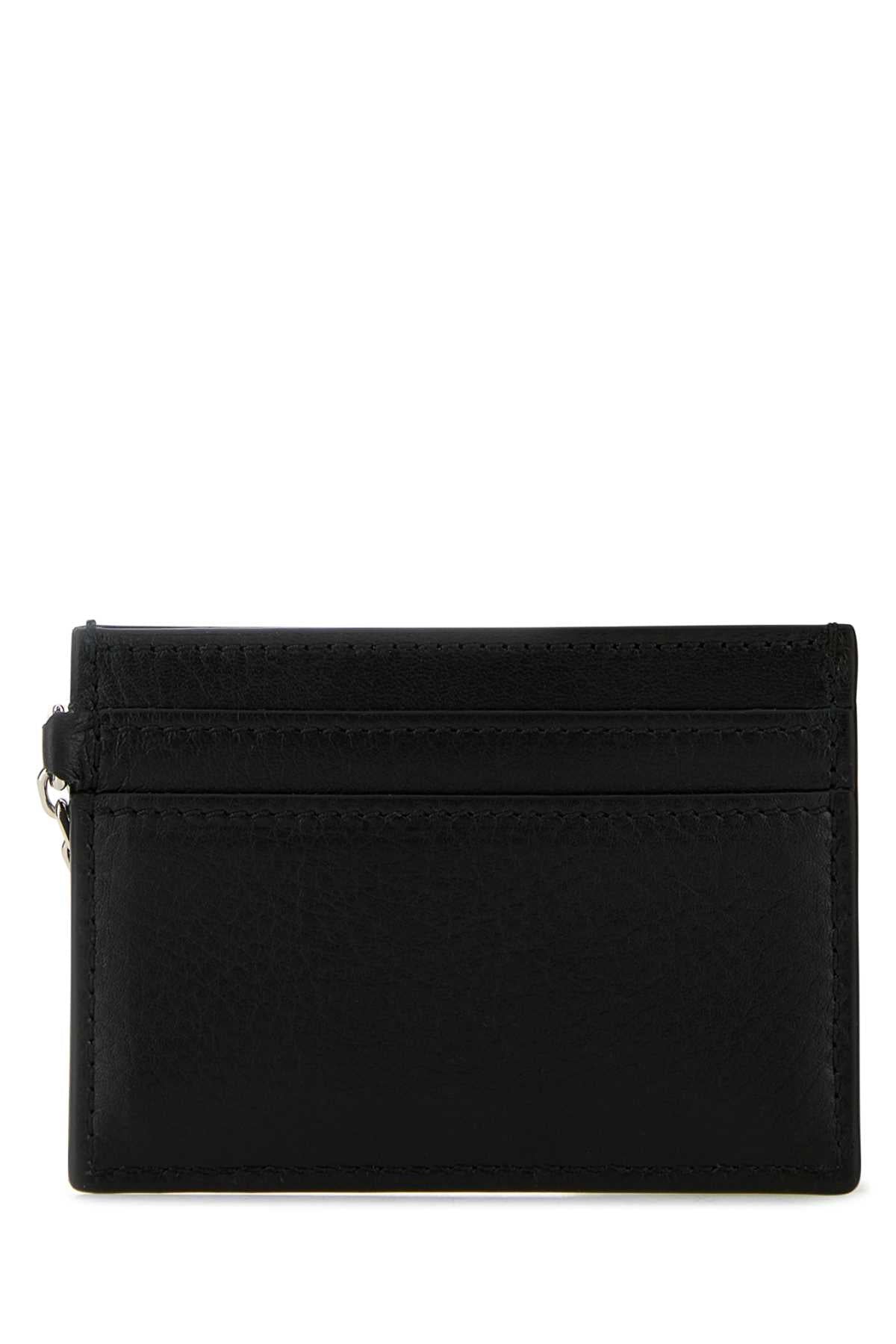 Alexander Mcqueen Women Black Leather Sling Card Holder by Luosophy