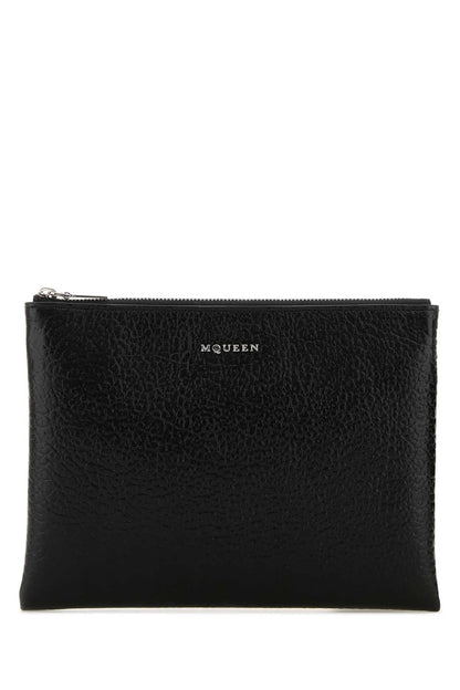 Alexander Mcqueen Women Black Leather Pouch by Luosophy