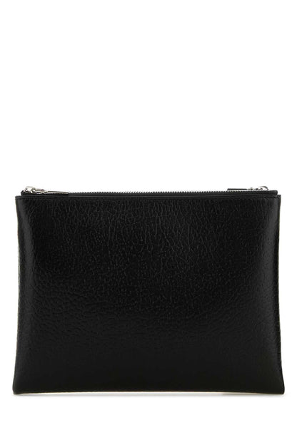 Alexander Mcqueen Women Black Leather Pouch by Luosophy