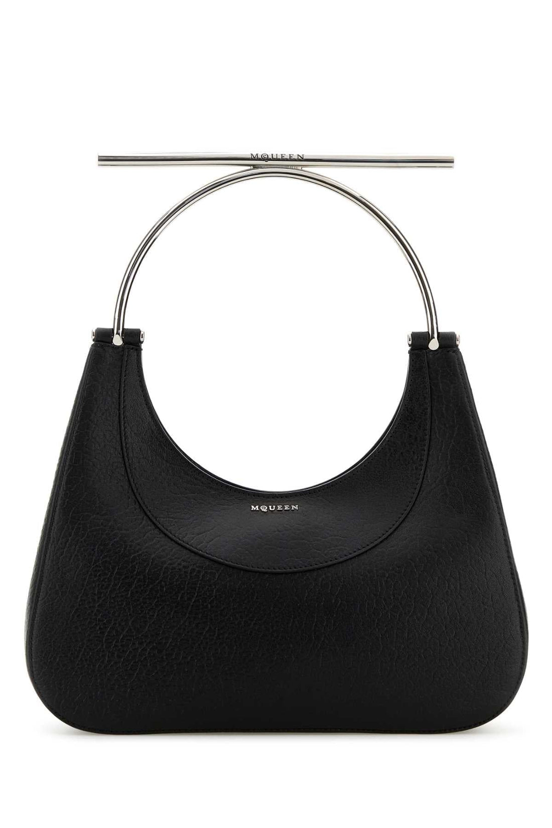 Alexander Mcqueen Women Black Leather Cross-Bar Handbag by Luosophy