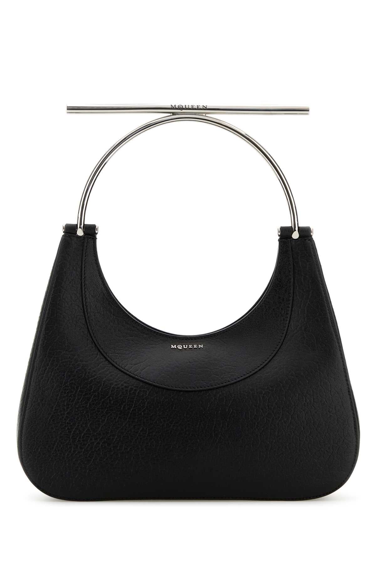 Alexander Mcqueen Women Black Leather Cross-Bar Handbag by Luosophy