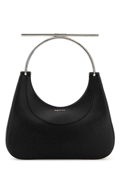 Alexander Mcqueen Women Black Leather Cross-Bar Handbag by Luosophy