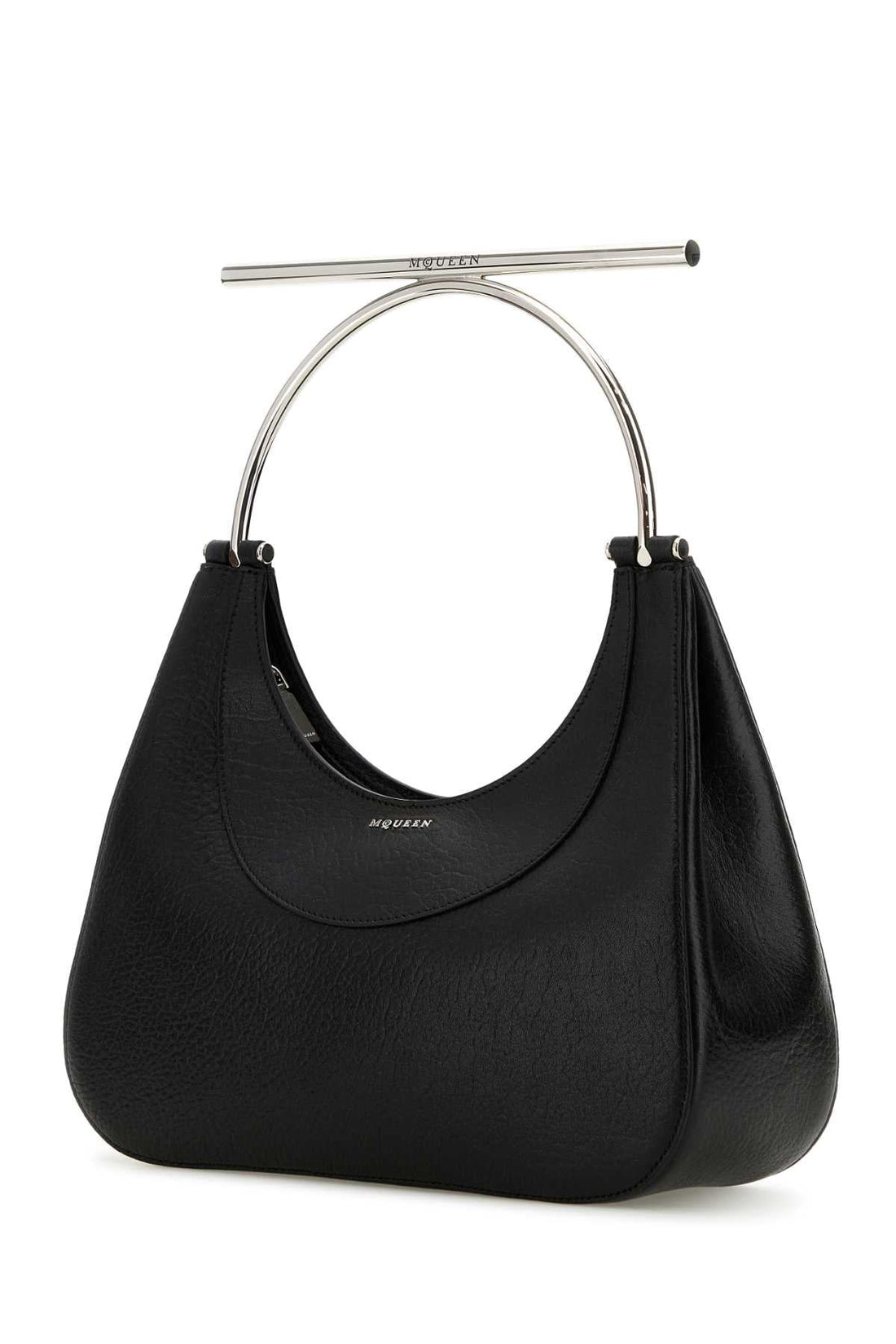 Alexander Mcqueen Women Black Leather Cross-Bar Handbag by Luosophy