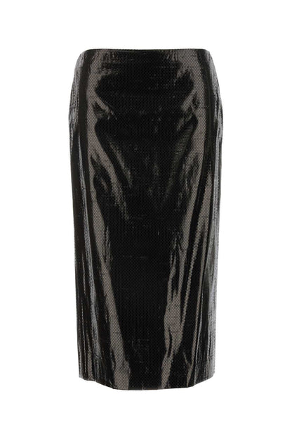 Alexander Mcqueen Women Black Canvas Skirt by Luosophy