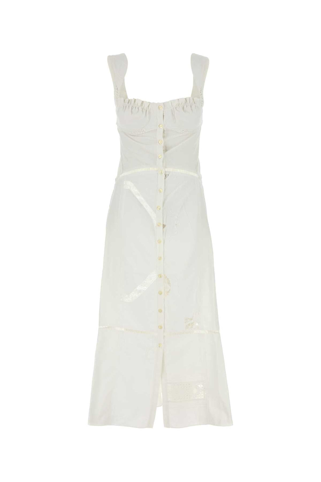 Marine Serre Women White Cotton Dress by Luosophy