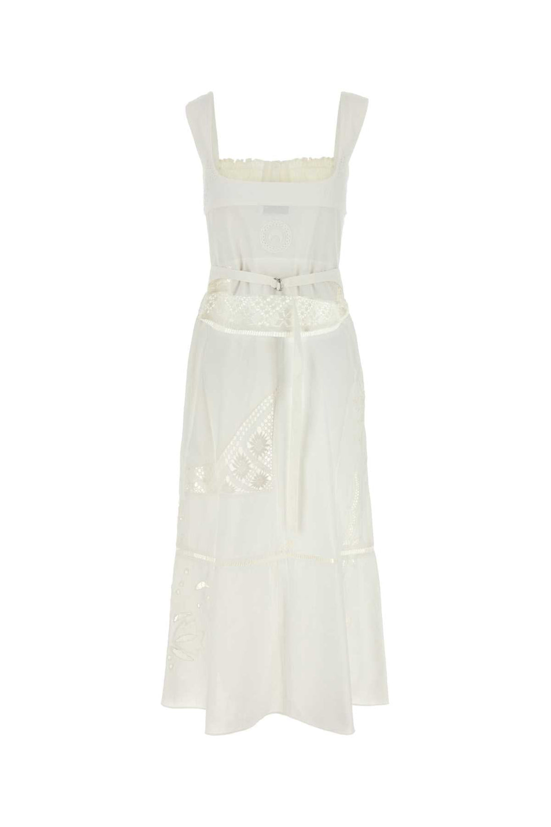 Marine Serre Women White Cotton Dress by Luosophy