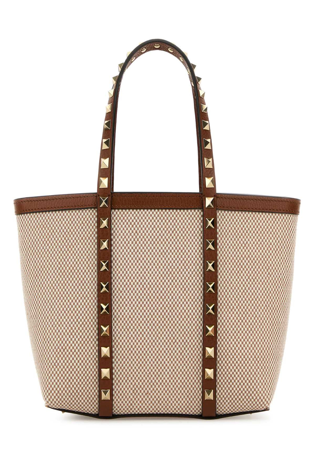 Valentino Garavani Women Two-Tone Canvas Medium Rockstud Handbag by Luosophy