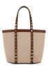 Valentino Garavani Women Two-Tone Canvas Medium Rockstud Handbag by Luosophy