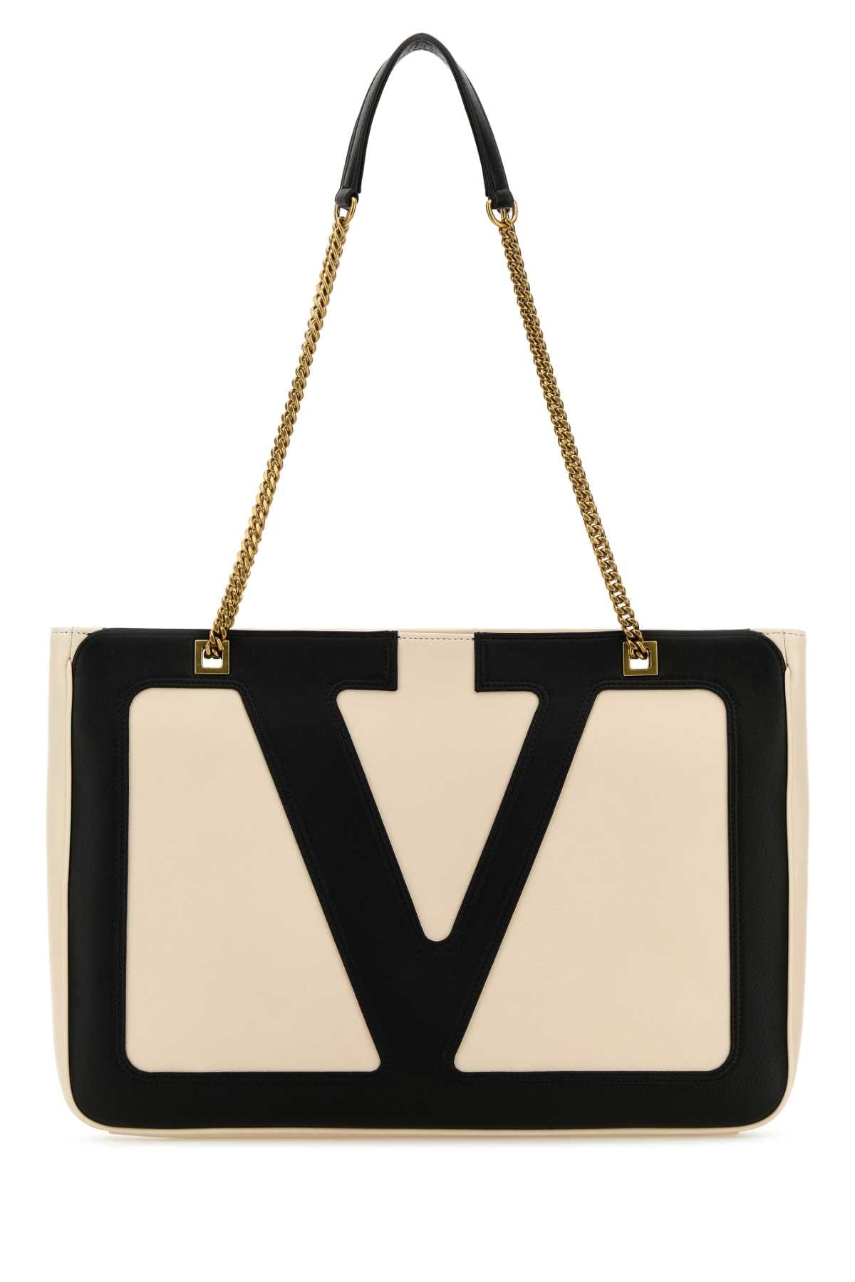 Valentino Garavani Women Sand Leather Medium Viva Superstar Shopping Bag by Luosophy