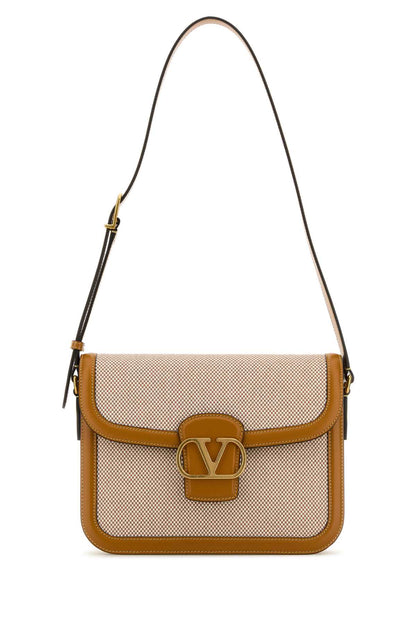 Valentino Garavani Women Two-Tone Canvas And Leather 9To5 Shoulder Bag by Luosophy