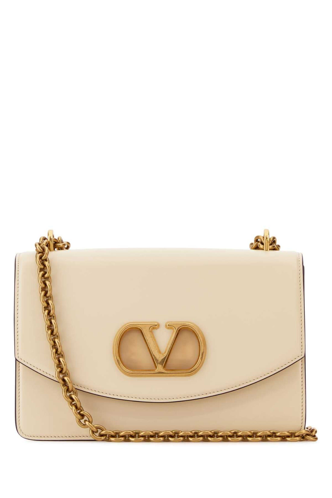 Valentino Garavani Women Ivory Leather Vain Shoulder Bag by Luosophy