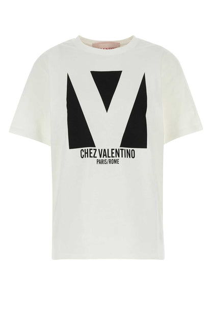Valentino Garavani Women White Cotton T-Shirt