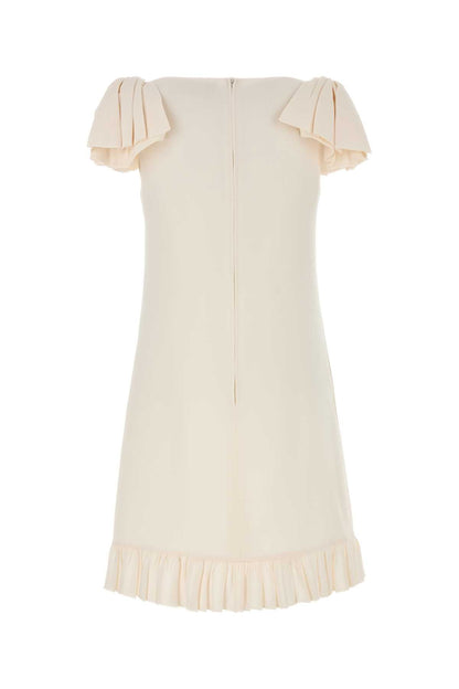 Valentino Garavani Women Ivory Wool Blend Dress by Luosophy
