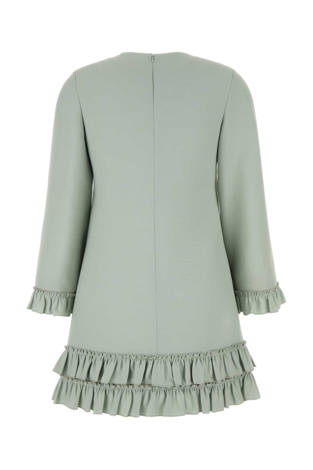 Valentino Garavani Women Mint Green Wool Blend Mini Dress by Luosophy