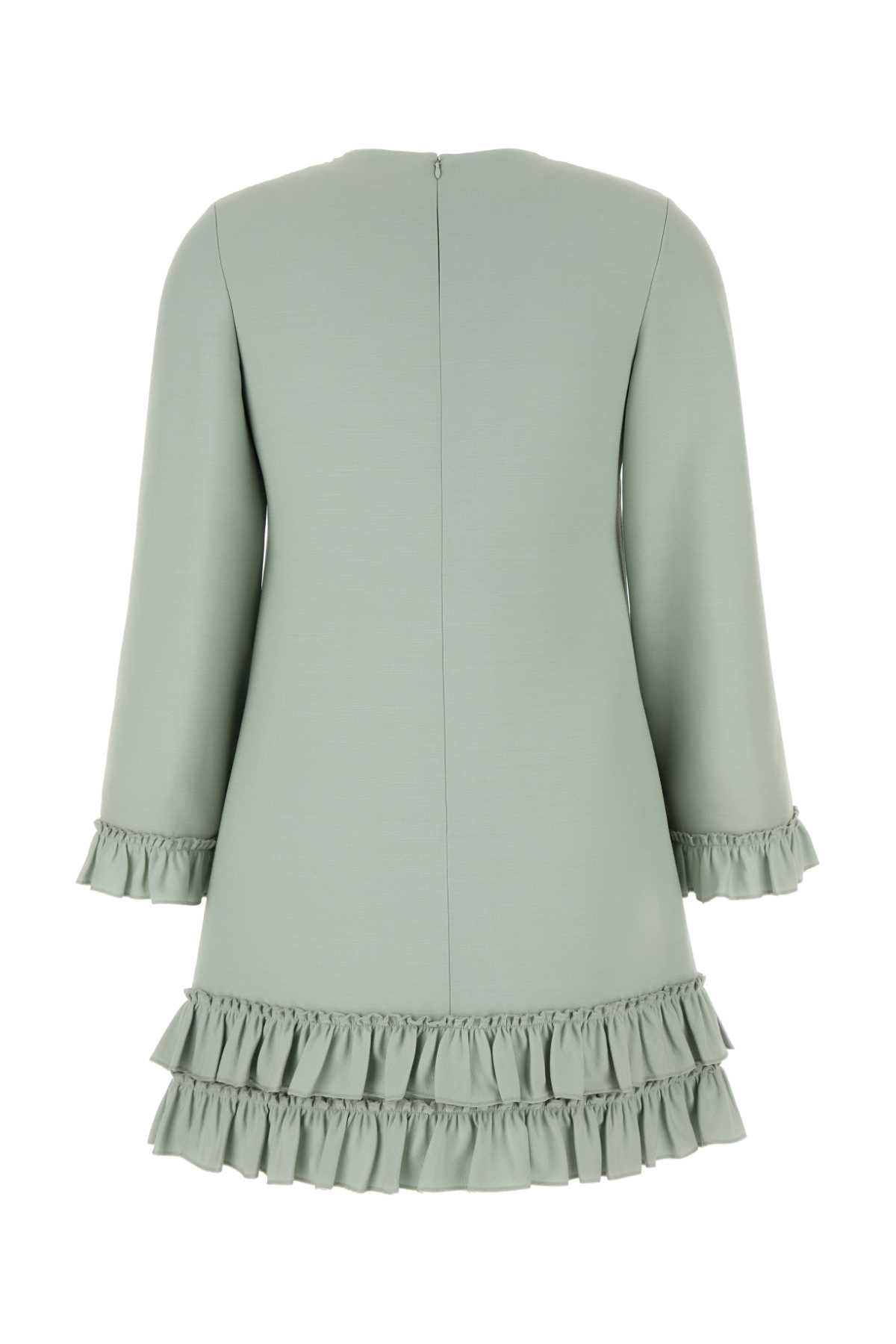 Valentino Garavani Women Mint Green Wool Blend Mini Dress by Luosophy