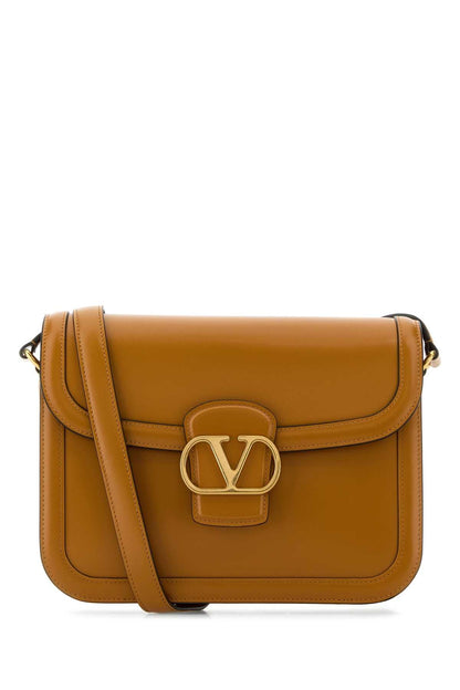 Valentino Garavani Women Camel Leather 9To5 Shoulder Bag by Luosophy