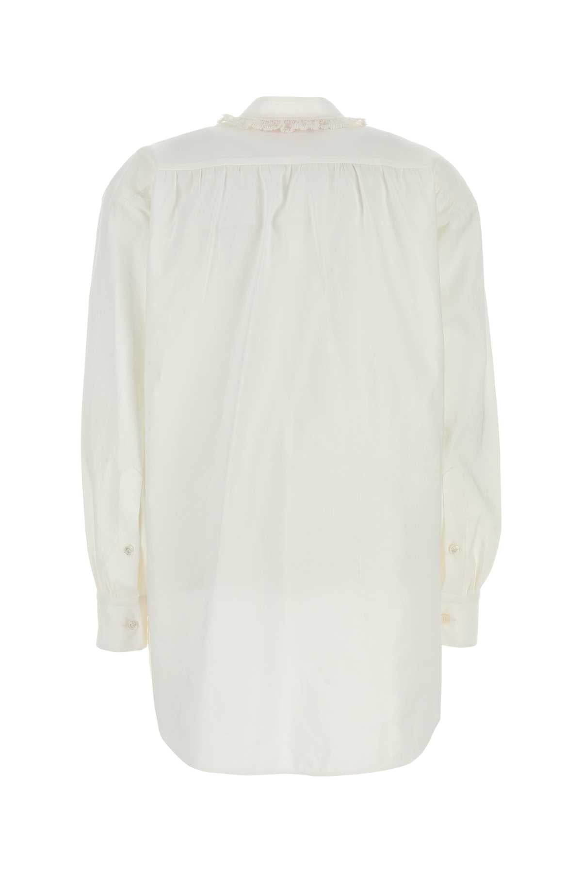 Valentino Garavani Women White Cotton Blend Blouse by Luosophy