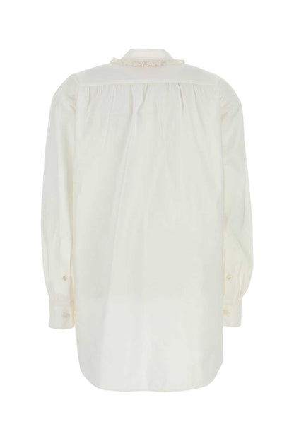 Valentino Garavani Women White Cotton Blend Blouse by Luosophy