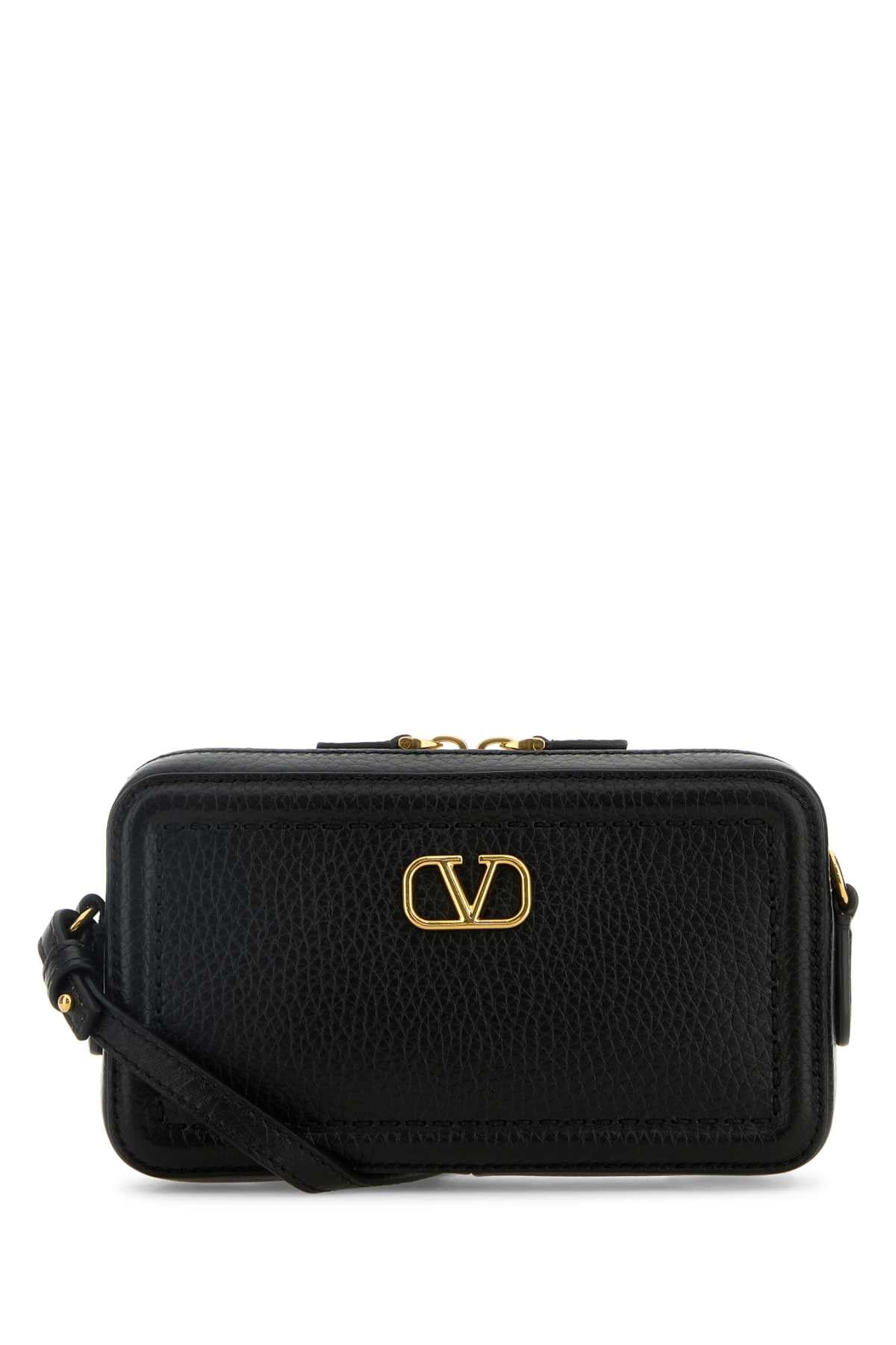 Valentino Garavani Women Black Leather Vlogo Crossbody Bag by Luosophy