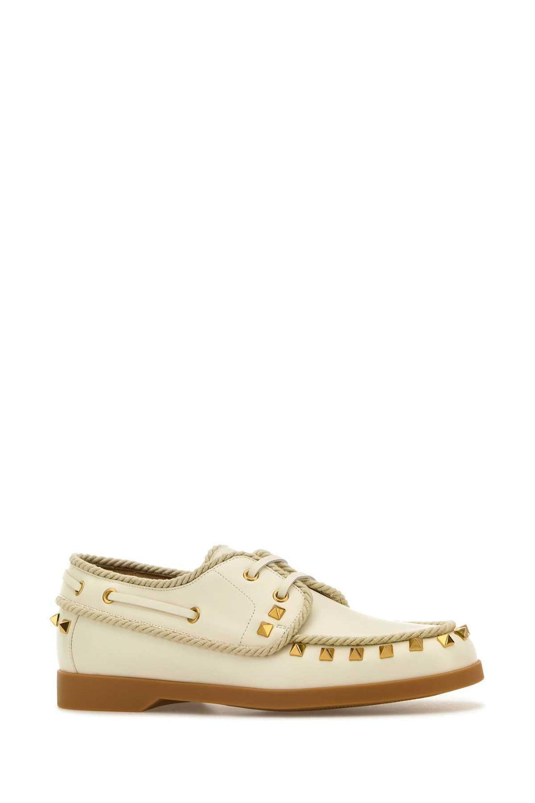 Valentino Garavani Women Ivory Leather Lace-Up Shoes  DestGlow