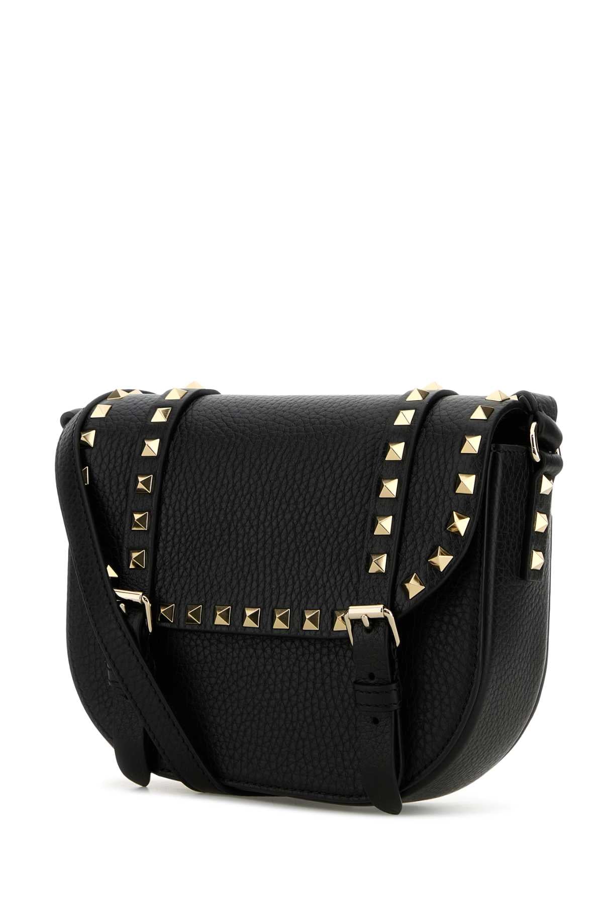 Valentino Garavani Women Black Leather Rockstud Crossbody Bag by Luosophy