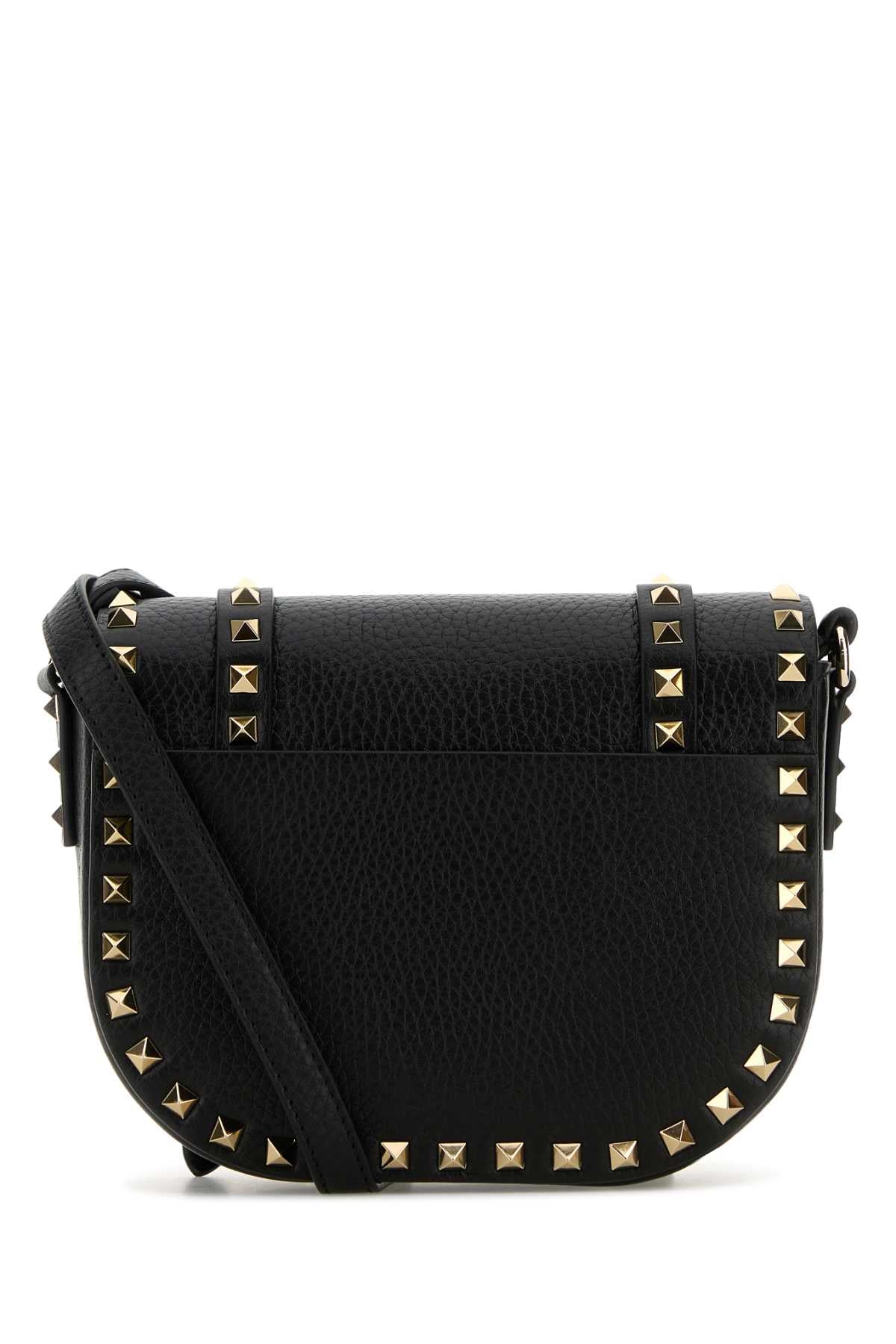 Valentino Garavani Women Black Leather Rockstud Crossbody Bag by Luosophy