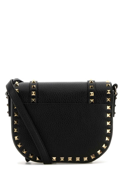 Valentino Garavani Women Black Leather Rockstud Crossbody Bag by Luosophy
