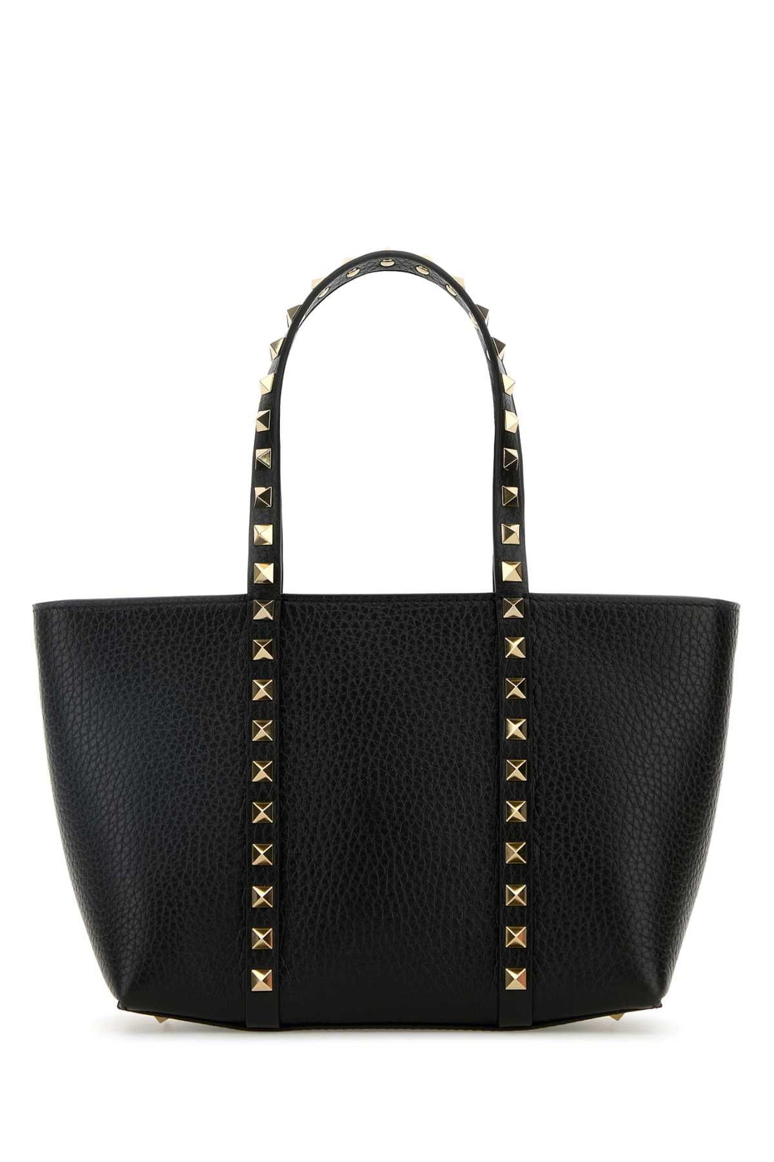 Valentino Garavani Women Black Leather Medium Rockstud Handbag by Luosophy