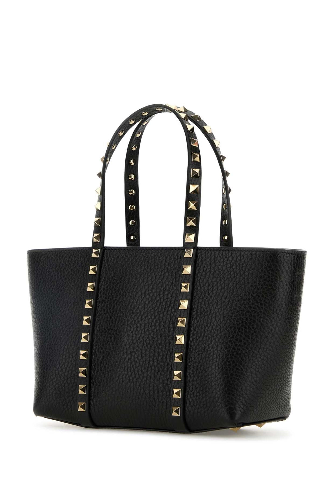 Valentino Garavani Women Black Leather Medium Rockstud Handbag by Luosophy