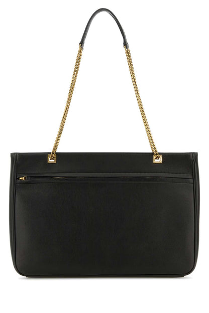 Valentino Garavani Women Black Nappa Leather Medium Viva Superstar Shopping Bag by Luosophy