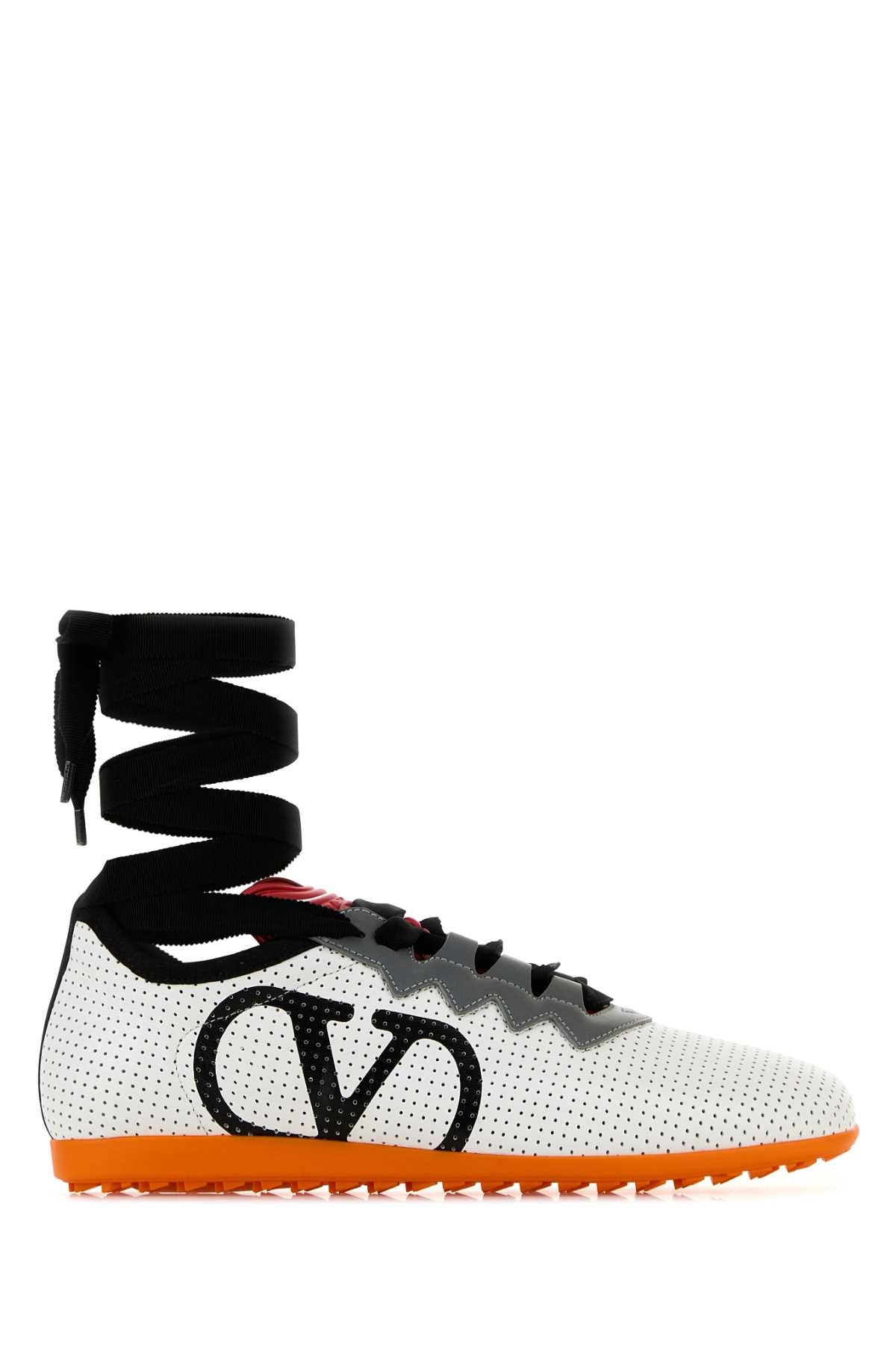 Valentino Garavani Women White Nappa Leather Chromathon Sneakers by Luosophy